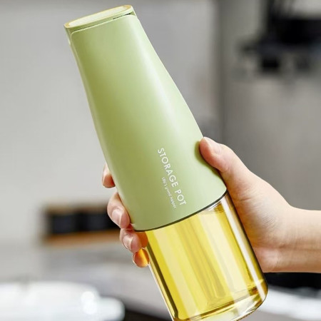 Sticla de Ulei Automata, Cyrax, Sticla pentru Lichide de Bucatarie, 23.7 x 7.25 cm, Volum 550 ml, Verde