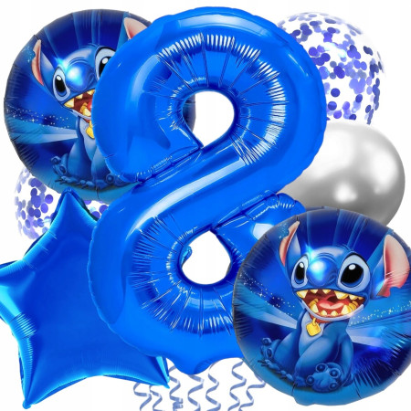 Balon din Folie Metalizata, Cyrax, Figurina Stea, Model Simplu, Tematica Aniversare, 40 cm, Ambalaj Individual, Pai Inclus, Umflare cu Aer sau Heliu, Albastru