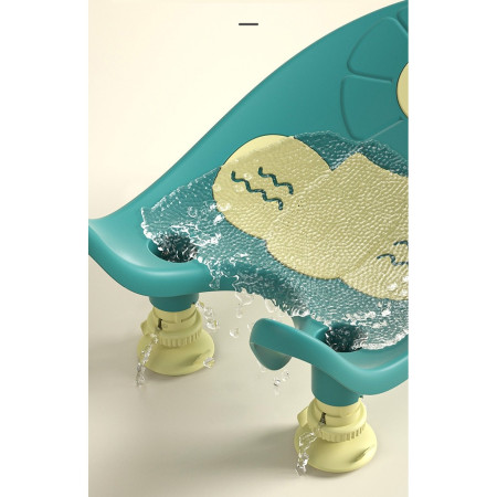 Suport de Baie Bebelusi, Cyrax, 0-12 luni, Montare pe Chiuveta/Lavoar/Cada, Ventuze Antiderapante cu Intaltime Reglabila, 50 x 24 x 12.5 cm, Verde