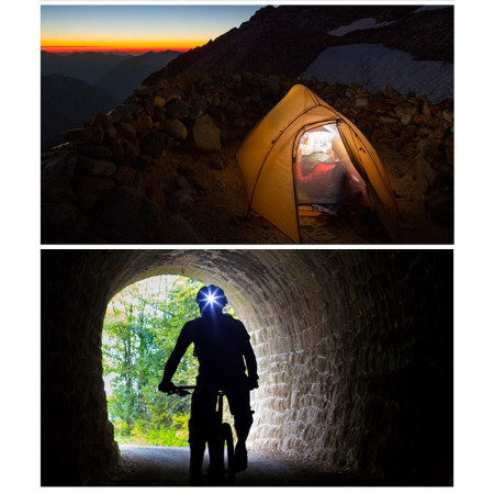 Lanterna LED de Montat pe Cap,  cu Raza Lunga de Zoom, Reincarcabila USB, Far Telescopic, Rezistent la Apa, Reglabil, pentru Pescuit in Aer Liber, Camping, Lumina Puternica, Lanterna, 8.6x7.5x6.5cm, Verde Deschis