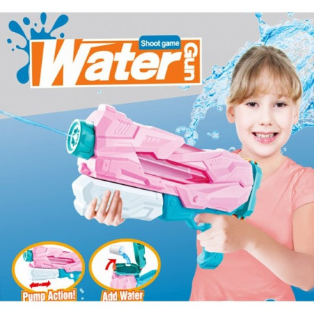 Pistol cu Apa pentru Copii, Rezervor, Pentru Piscina/Plaja, Cyrax, 6ani+,  Quick Fill, Roz, 600ML