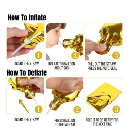 Set baloane folie Cyrax, Happy Birthday, 40 cm, auriu