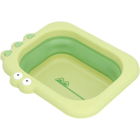 Lavoar Pliabil, Cyrax, pentru Copii, din PP/TPE, Portabil, Model Crocodil, 30x24.5x9 cm, Verde