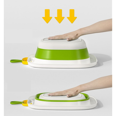 Lavoar Pliabil, Cyrax, pentru Copii 1-8 Ani, Model Animat, din PP+TPE, 32x29x10 cm, Verde