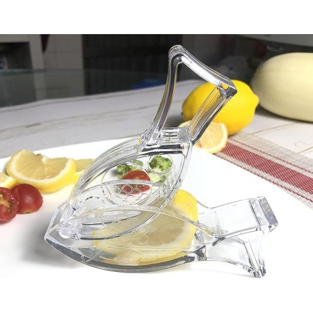 Storcator de Citrice Manual, Cyrax, Rezistente, Usor de Folosit si Depozitat, Durabil, Calitativ, 12x5.2 cm, Model Peste, Transparent