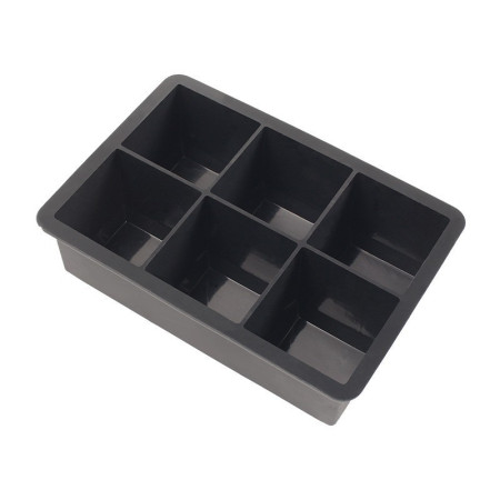 Forma pentru Gheata, Cyrax, 6 Forme Patrate cu Capac, din Silicon, 17 x 12 x 6 cm, Negru