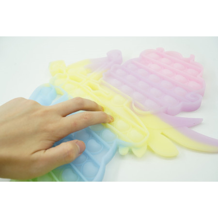 Jucarie antistres din silicon Cyrax, Pop it Now and Flip It , 40x45 cm, Cupidon, Fosforescent, Multicolor