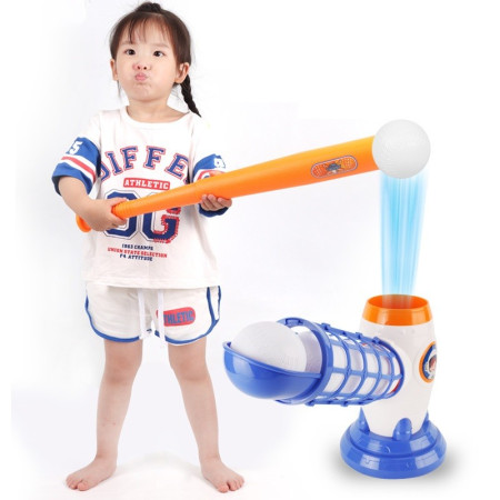 Joc de Baseball Interactiv, Lansator Cyrax, Aruncare Automata, Include Bata si 5 Mingii, 37 x 23 x 16 cm Baza, 59 cm Bata, Multicolor