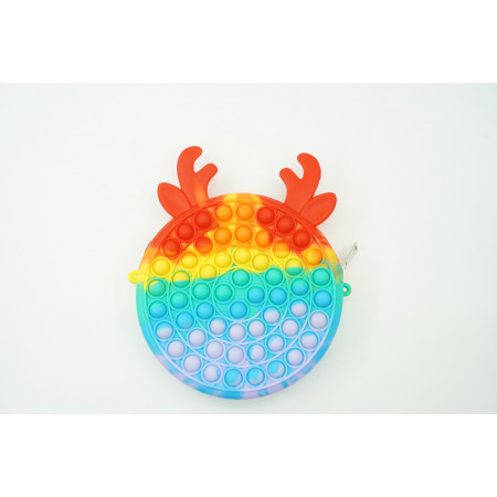 Jucarie antistres din silicon, Pop it Now and Flip It, Cyrax, Geanta, Model 2, Multicolor