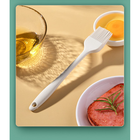 Set 6 Ustensile de Bucatarie, Cyrax, din Silicon+Inox, Termorezistente, Antiaderente, 23 x 13 x 3 cm, Alb Ivory