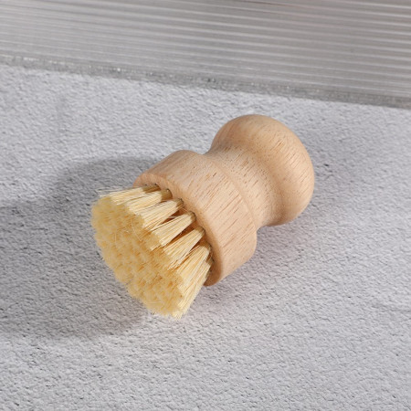 Perie de Curatat Vase si Alimente, Cyrax, din Lemn de Fag, 8 x 5 cm, Perie din Sisal, Bej