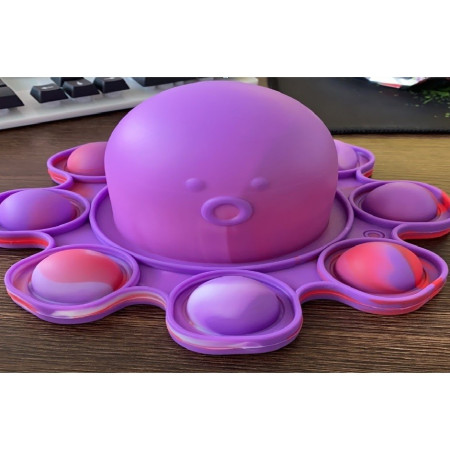 Cyrax Jucarie antistres din silicon, Pop It Now and Flip It, Caracatita reversibila, 20x10 cm, Model 5, Multicolor