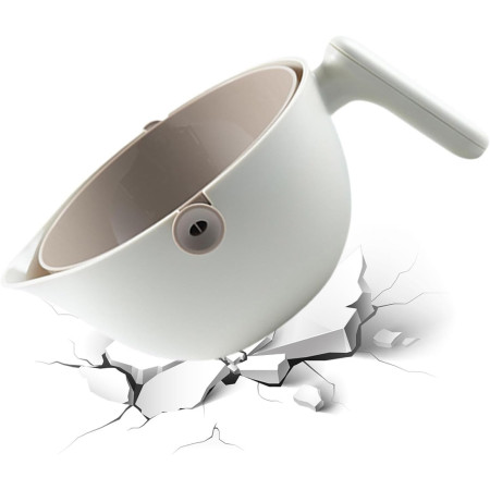 Bol cu Doua Straturi, Cyrax, pentru Fructe, Legume, cu Cos de Scurgere a Apei, 2L, din ABS+PP, 29.9 x 22.5 x 11.8 cm, Alb - Gri