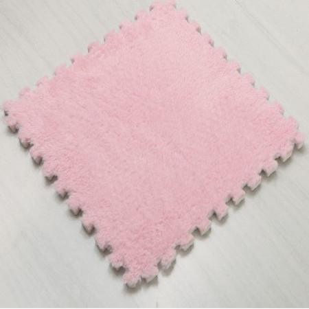 Set 10 Piese Covor tip Puzzle, Cyrax, Spuma EVA, Pufos, 30 x 30 x 1 cm, Roz Pudrat