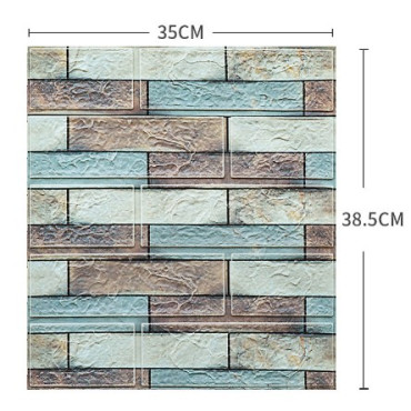 Set 10 Placi Tapet 3D   35 x 38 cm, 3 mm, 1.33 mp, Multicolor