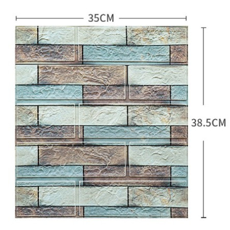 Set 10 Placi Tapet 3D   35 x 38 cm, 3 mm, 1.33 mp, Multicolor