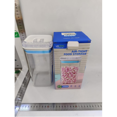 Cutie de Depozitare Alimente, Cyrax, Cutie de tip Container pentru Bucatarie, Cutie pentru Condimente, din PET ABS Silicon, 10 x 10 x 20.5 cm, 370 g, 1.2L Transparenta