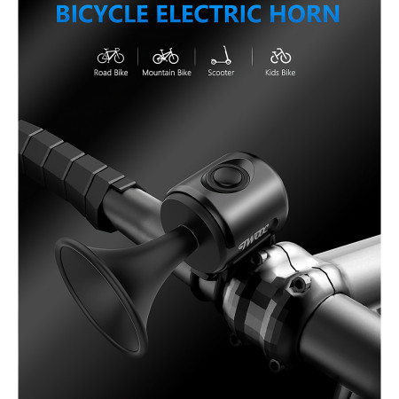 Claxon electric pentru bicicleta, Cyrax, rezistent la apa, 120 dB, negru