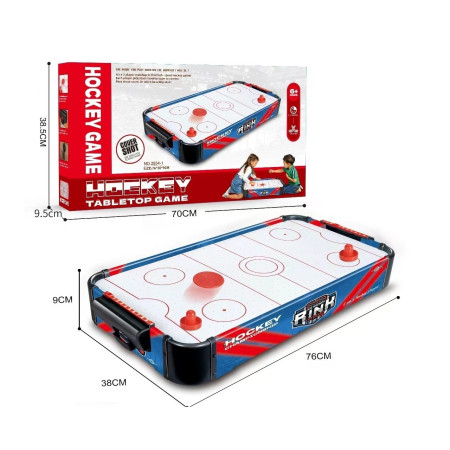 Masa Air Hockey Graffiti fara Picioare, Cyrax, PVC, 2 Pucuri, Tabela Scor, 2 Impingatoare, 76x38x9 cm, Albastru