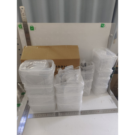 Cutii de depozitare alimente, Cyrax, Set din 14 Cutii pentru Condimente, Cereale, Cutii pentru Bucatarie, din Plastic PP, Cutii Alimentare, Diferite Dimensiuni, Transparente