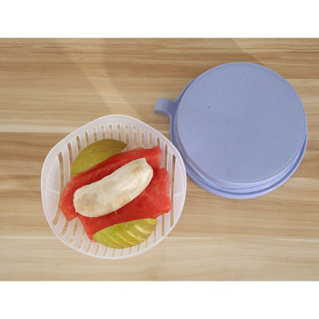 Bol Feliator pentru Salata, Cyrax, Castron Multifunctional pentru Legume si Fructe, pentru Spalat si Taiat Legumele, cu Scurgere si Tocator, Ergonomic, Protectie pentru Maini, 21x18.5x11.5 cm, Mov