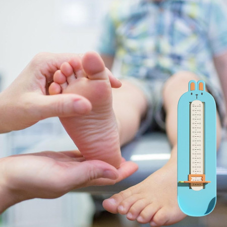 Dispozitiv de Masurat Talpa Piciorului pentru Bebelusi, Cyrax, 6-24, Model Iepuras, Albastru