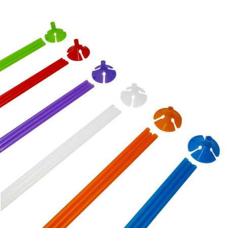 Set 10 Bete cu Rozete pentru Baloane, Cyrax, Suporturi de plastic, Usor de instalat, Reutilizabil, Pentru aniversare, Nunta, Ziua de Nastere, Decor, 40 cm,  Multicolore