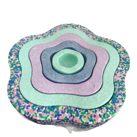 Jucarie Senzoriala de Echilibru, Cyrax, Tip Stepping Stones, 5 Piese, din Spuma, pentru Miscare, Sarituri, Prindere, Diametru 28 cm, Model 3, Multicolor