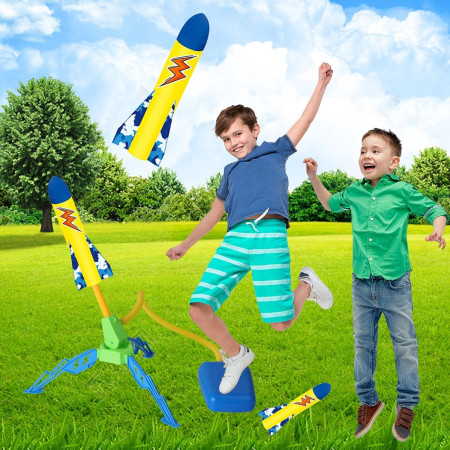 Jucarie pentru Copii, Cyrax, Lansator de Rachete cu Piciorul, un Singur Lansator, 3 Rachete cu Lumini, 40.5 cm Inaltime, Multicolor