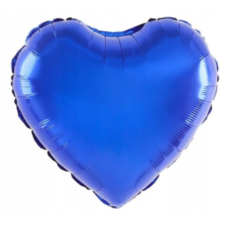 Balon din Folie Metalizata, Cyrax, Figurina Inimioara, Model Simplu, Tematica Iubire, 40 cm, Ambalaj Individual, Pai Inclus, Umflare cu Aer sau Heliu, Albastru