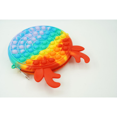 Jucarie antistres din silicon, Pop it Now and Flip It, Cyrax, Geanta, Model 2, Multicolor