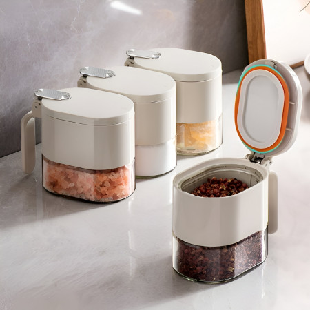 Suport pentru Depozitare Condimente, Ulei, Otet, Cyrax, Montare pe Perete din 12 Piese, Uz Casnic, pentru Bucatarie, 31 x 21.9 x 31.5cm, Alb