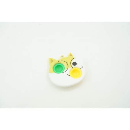 Cyrax Jucarie senzoriala antistres, Simple Dimple, Breloc cu 2 bulinute, Pisicuta, Multicolor