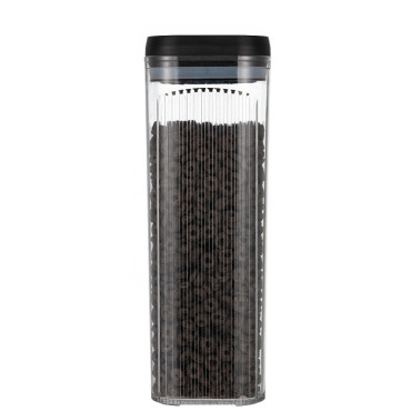 Cutie de Depozitare Alimente, Cyrax, tip Container, 3.7L, Recipiente pentru Cereale in Bucatarie,  Transparente cu Capac Negru