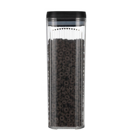 Cutie de Depozitare Alimente, Cyrax, tip Container, 3.7L, Recipiente pentru Cereale in Bucatarie,  Transparente cu Capac Negru