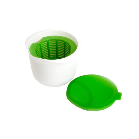 Recipient pentru Preparat Branza, Cyrax, Capac de Silicon, Cheese Maker din Plastic, Strecuratoare, 17x14.5x12.8 cm, Verde