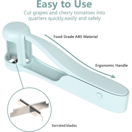 Taietor de Struguri Manual, Cyrax, Usor de Curatat si Folosit, Plastic si Otel, Albastru Deschis, 16.5x5.5 cm