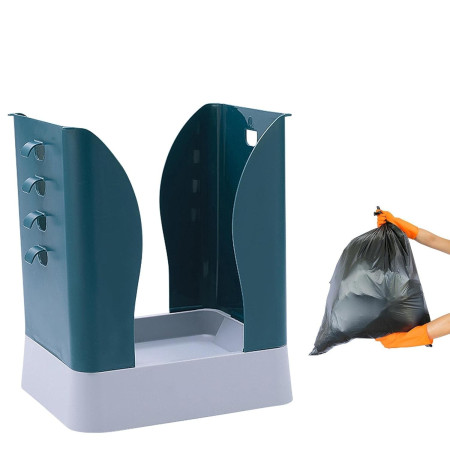 Cos de Gunoi Extensibil,  din Plastic, Reglabil, Pliabil, Versatil, pentru Bucatarie, Baie sau Birou, Cos Universal, 21x25x17 cm, Albastru Gri