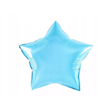 Balon din Folie Metalizata, Cyrax, Figurina Stea, Model Simplu, Tematica Aniversare, 40 cm, Ambalaj Individual, Pai Inclus, Umflare cu Aer sau Heliu, Bleu