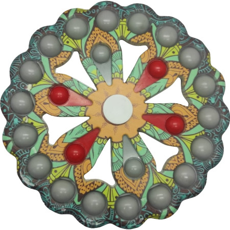 Jucarie Antistres, Cyrax, Model Simple Dimple, Fidget Toy Spinner, cu 24 Buline, Multicolor