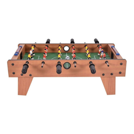 Masa de Fotbal cu Teren si 18 Jucatori Cyrax, 6 Manere, cu Tablou pentru Scor, din Metal, Lemn si ABS, 69 x 36.5 x 23 cm, cu Picioruse, pentru copii/adulti