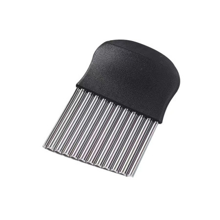 Cutit pentru Cartofi Ondulati, Cyrax, pentru Legume, Forma Ondulata, Usor de Utilizat, Taiere, Negru