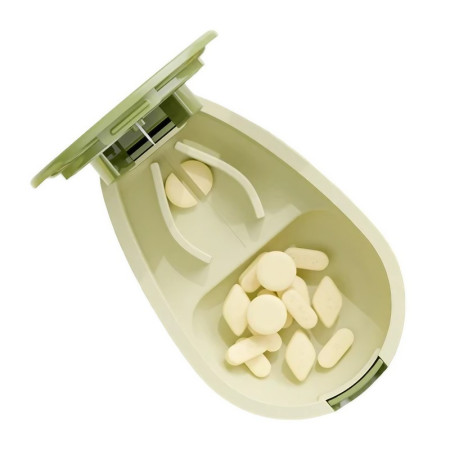 Cutie Taiat Pastile si Depozitare Medicamente,  Galbena, 8x5x2.65 cm, Compacta si Portabila, Ideala Pentru Calatorii