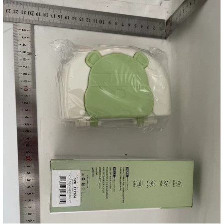 Set 7 Piese de Spalat/Uscat Biberoane, Cyrax, Portabil, Peri de Silicon, pentru Tetine, Suzete, Biberoane, Paie, Cutie Inclusa, 16 x 11 x 5 cm, Model Ursulet, Verde