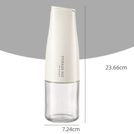 Sticla de Ulei Automata, Cyrax, Sticla pentru Lichide de Bucatarie, 23.7 x 7.25 cm, Volum 550 ml, Alba