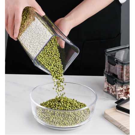 Recipient din Plastic, Cyrax, pentru Alimente/Obiecte, Inchidere Ermetica, 10.2 x 18.5 cm, 1300 ml, Transparent