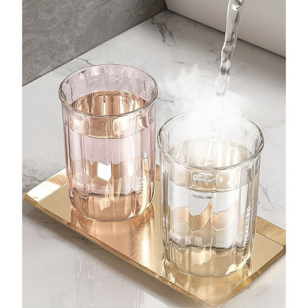 Cana de Apa pentru Clatit,  pentru Periuta de Dinti, 200 ml, 10.4 x 7.3 cm, Roz Transparent