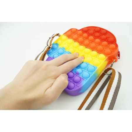 Jucarie antistres din silicon, Cyrax, Pop It Now and Flip It, Geanta mica, Among Us, Multicolor