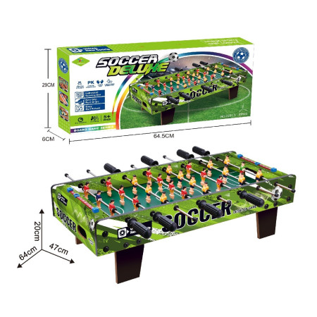 Masa de Fotbal cu Teren, Cyrax, cu Picioare Scurte, 8 Manere, Tablou de Scor, 64 x 20 x 47 cm, din Lemn/Otel/ABS, Verde