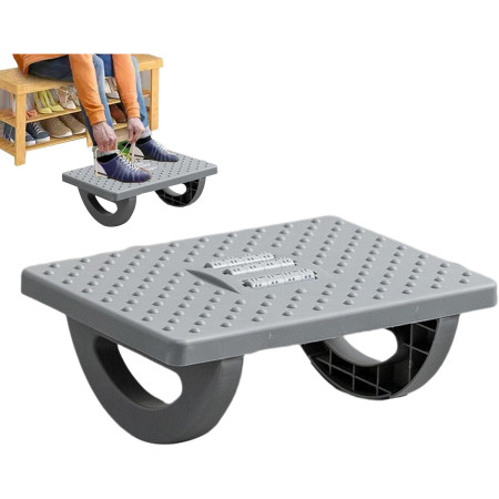 Suport Ergonimic pentru Picioare,  Plastic, cu Role de Masaj pentru Talpi, pentru Birou, Usor de Transportat, Detasabil, 33.5x24x12 cm, Gri